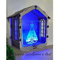 Capela Nossa Senhora com Led Neon 22cm